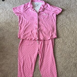 Karen Neuburger Pink Polka Dot Kids Pajama Set